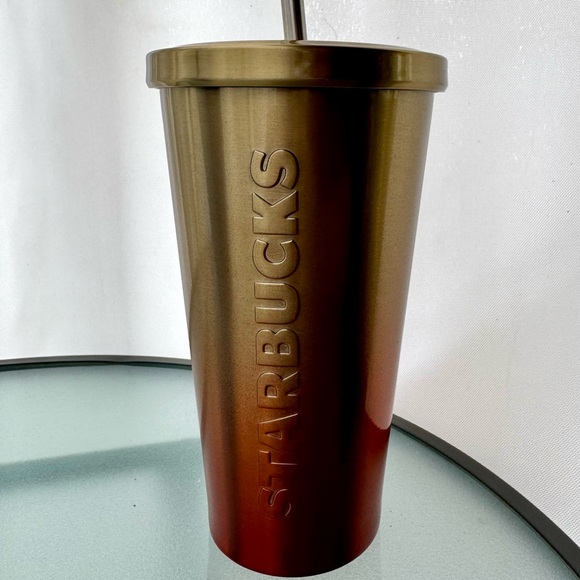 Starbucks Other - 2014 orange gold metal tumbler